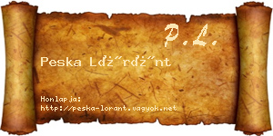 Peska Lóránt névjegykártya